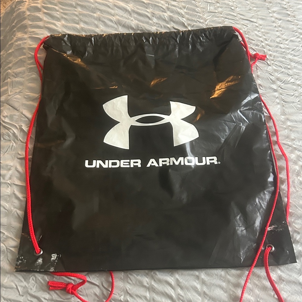 Under Armour Black and Red Drawstring Backpack